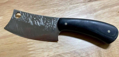 Nic Nichols Mini Cleaver Black Linen Micarta Handles - NORTH RIVER OUTDOORS