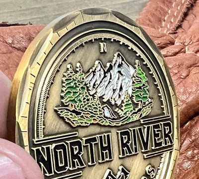 Custom Antique Bronze Challenge Coin by NORTH RIVER OUTDOORS - Limited Run - Serialized - NORTH RIVER OUTDOORS