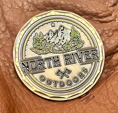 Custom Antique Bronze Challenge Coin by NORTH RIVER OUTDOORS - Limited Run - Serialized - NORTH RIVER OUTDOORS