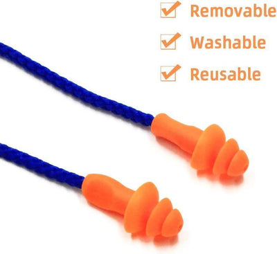 Ear Plugs Reusable Silicone with Cord (1 Set) - NORTH RIVER OUTDOORS