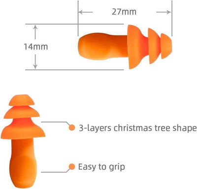 Ear Plugs Reusable Silicone with Cord (1 Set) - NORTH RIVER OUTDOORS