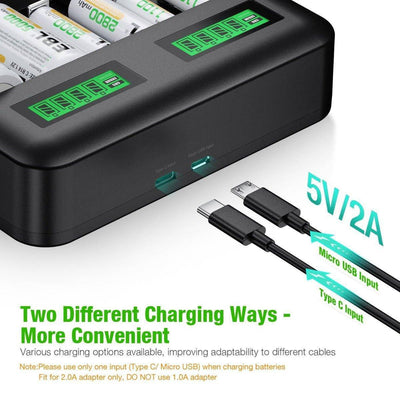 EBL 8 Bay LCD Universal Battery Charger for AA AAA C D Ni-MH Batteries - NORTH RIVER OUTDOORS
