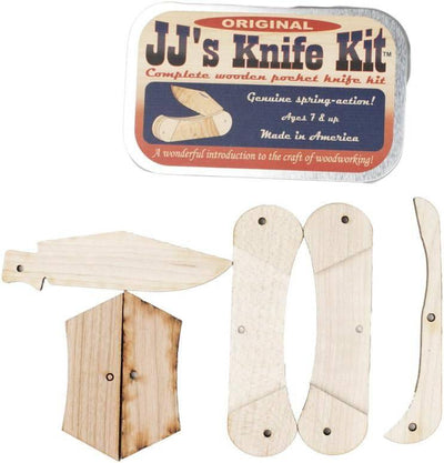 JJ’s Knife Kit Original Wooden Pocket Knife Making Kit Perfect Beginner Knife Making (USA) - NORTH RIVER OUTDOORS