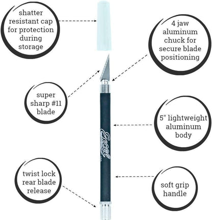 Soft Grip Hobby Knife Excel K18 with Safety Cap, American Made Light Duty Craft Knife - NORTH RIVER OUTDOORS