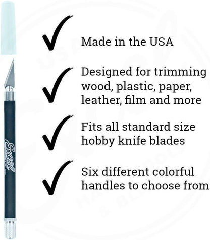 Soft Grip Hobby Knife Excel K18 with Safety Cap, American Made Light Duty Craft Knife - NORTH RIVER OUTDOORS