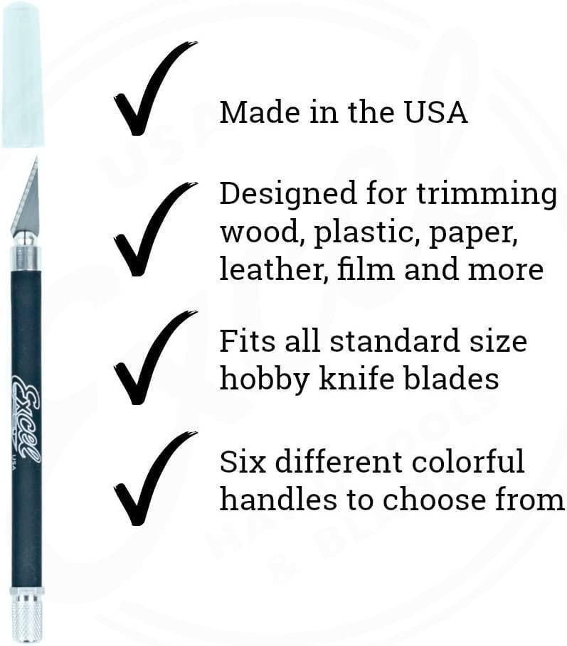 Soft Grip Hobby Knife Excel K18 with Safety Cap, American Made Light Duty Craft Knife - NORTH RIVER OUTDOORS