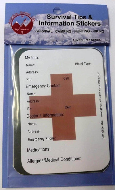 Best Glide ASE Survival Tips Information Stickers - NORTH RIVER OUTDOORS