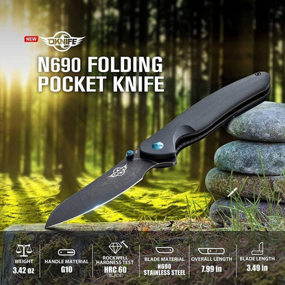 OKNIFE Drever N690 Tactical EDC Folding Pocket Knife - G10 - NORTH RIVER OUTDOORS