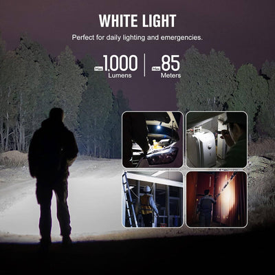 OLIGHT Arkfeld UV 365nm Black Light with 1000 Lumens White LED Flashlight Rechargeable Flat Flashlight for Outdoors, Emergency, Pet Urine Detection - NORTH RIVER OUTDOORS