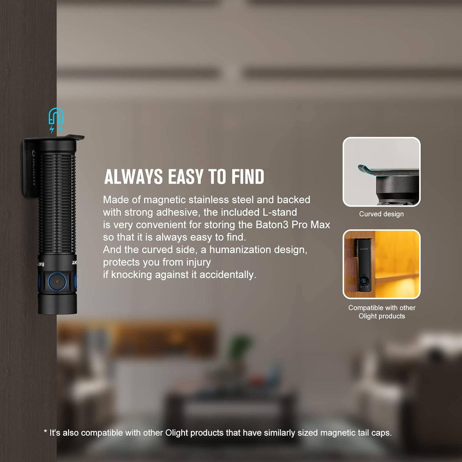 Olight Baton 3 Pro Max 2500 Lumens Rechargeable Compact Flashlight (Cool White) - NORTH RIVER OUTDOORS