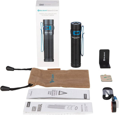 Olight Baton 3 Pro Max 2500 Lumens Rechargeable Compact Flashlight (Cool White) - NORTH RIVER OUTDOORS
