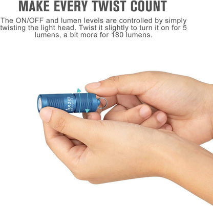 Olight i1R 2 Pro EOS Rechargeable Keychain Twist Flashlight (180 Lumens) - NORTH RIVER OUTDOORS