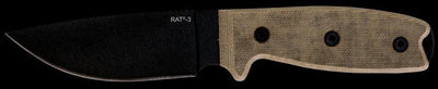 Ontario RAT-3 Survival Knife 3.75" Plain Blade, Micarta - 8665 - NORTH RIVER OUTDOORS