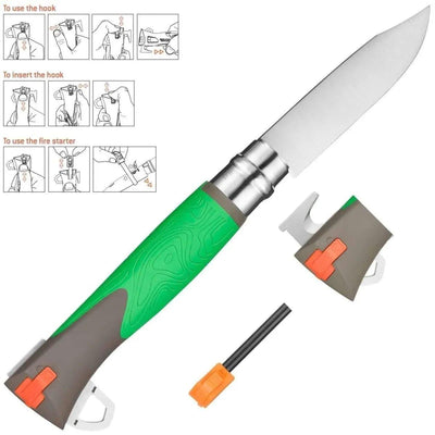 Opinel No 12 Explore Folding Survival Pocket Knife - NORTH RIVER OUTDOORS