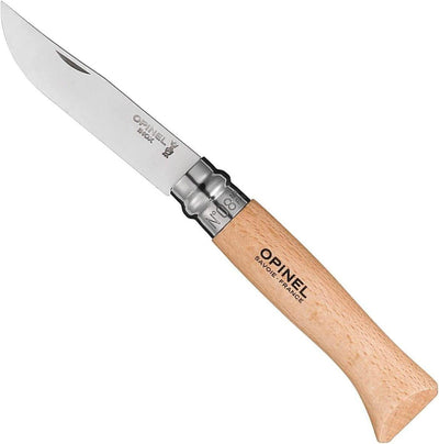 Opinel Stainless Steel Folding Knife with Beechwood Handle (All Sizes) - NORTH RIVER OUTDOORS