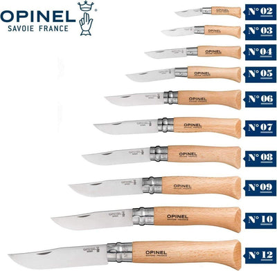 Opinel Stainless Steel Folding Knife with Beechwood Handle (All Sizes) - NORTH RIVER OUTDOORS
