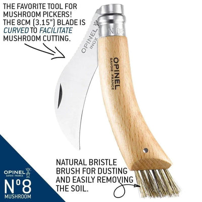 Opinel Stainless Steel No.8 Mushroom Knife - NORTH RIVER OUTDOORS