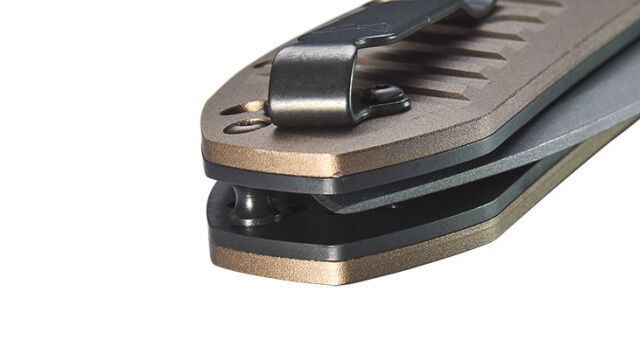 Benchmade Presidio II Auto Folding Knife 3.72" CPM-M4 Gray Drop Point Combo Milled Burnt Bronze Handles