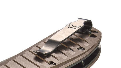 Benchmade Presidio II Auto Folding Knife 3.72" CPM-M4 Gray Drop Point Combo Milled Burnt Bronze Handles