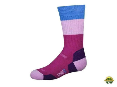 POINT6 KIDS BLOCK STRIPE EXTRA LIGHT CREW - NORTH RIVER OUTDOORS