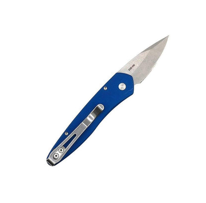 Pre-Owned Pro-Tech Half Breed Auto 3605-BLUE Handle Stonewash Blade - NORTH RIVER OUTDOORS