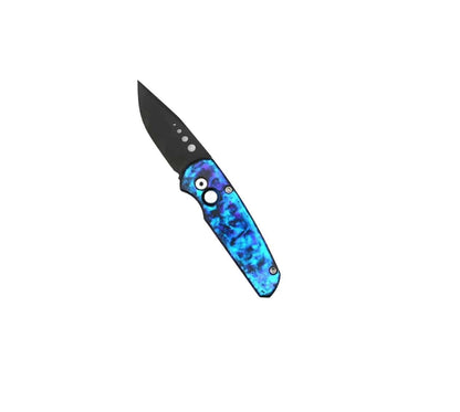 Pre-Owned ProTech Runt Blue, Purple, & Black Auto Knife Smooth Handle - NORTH RIVER OUTDOORS