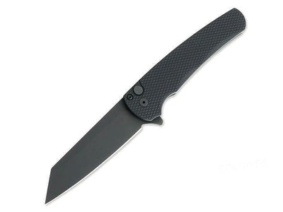 Pro-Tech 5206 Malibu Manual Flipper Knife 3.30" CPM-20CV Black DLC Textured Handles - NORTH RIVER OUTDOORS