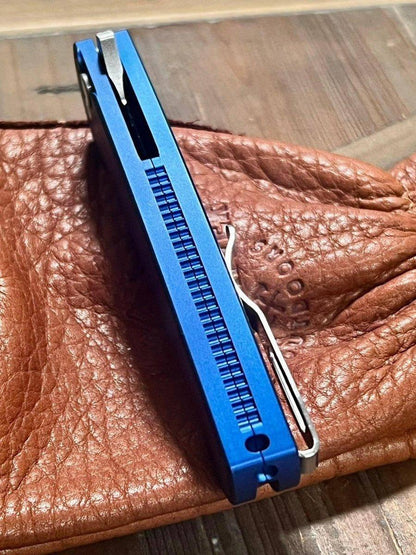 Pro-Tech 5301-BLUE Malibu Manual Flipper Knife 3.30" MagnaCut Stonewashed Wharncliffe Blue Handles - NORTH RIVER OUTDOORS