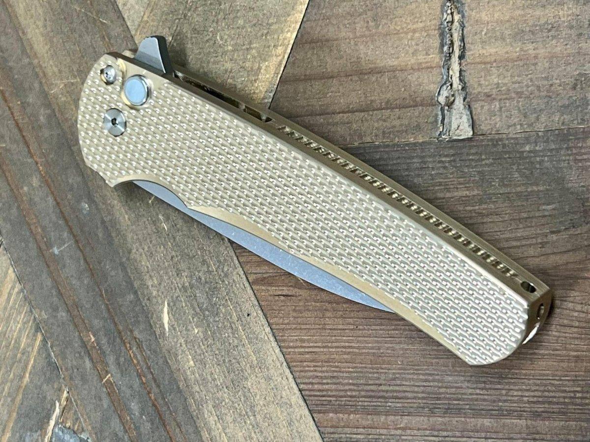 Pro-Tech 5311 Malibu Manual Flipper Knife 3.30" MagnaCut Stonewashed Wharncliffe Bronze Handle - NORTH RIVER OUTDOORS