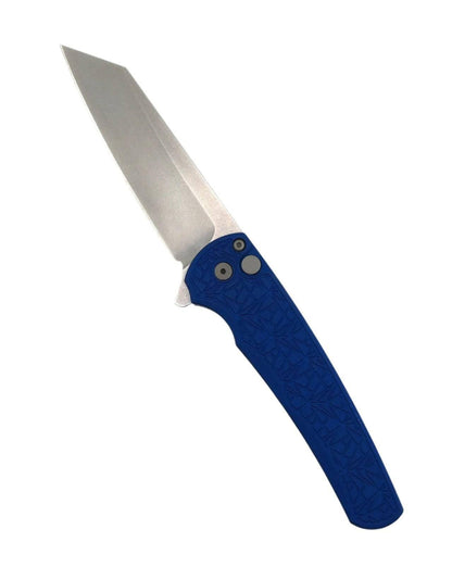 Pro-Tech 5405-BLUE Nexus Malibu Manual Flipper Knife 3.25" MagnaCut Stonewashed Reverse Tanto w/ Blue "Nexus" Aluminum Handles - NORTH RIVER OUTDOORS