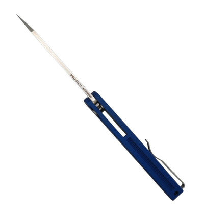 Pro-Tech 5405-BLUE Nexus Malibu Manual Flipper Knife 3.25" MagnaCut Stonewashed Reverse Tanto w/ Blue "Nexus" Aluminum Handles - NORTH RIVER OUTDOORS