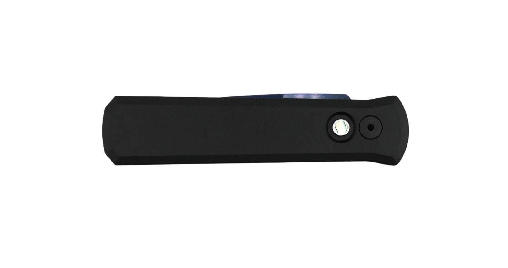 Pro-Tech 721-SB Godson Automatic Black Alum Handles w/ Sapphire Blue Blade (3.15" 154CM) - NORTH RIVER OUTDOORS