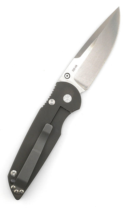 Pro-Tech 7701 TR-3 Integrity Manual Folding Knife 3.5" S35VN Two-Tone Plain Blade Blasted Titanium Handles Frame Lock (USA) - NORTH RIVER OUTDOORS