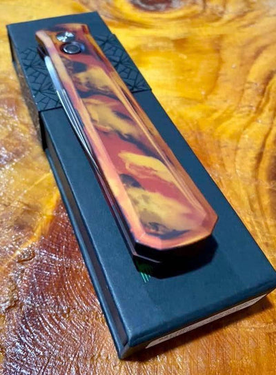 Pro-Tech 921-DF1 Godfather Auto Del Fuego Custom Knife (4") - NORTH RIVER OUTDOORS