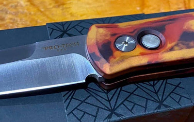 Pro-Tech 921-DF1 Godfather Auto Del Fuego Custom Knife (4") - NORTH RIVER OUTDOORS