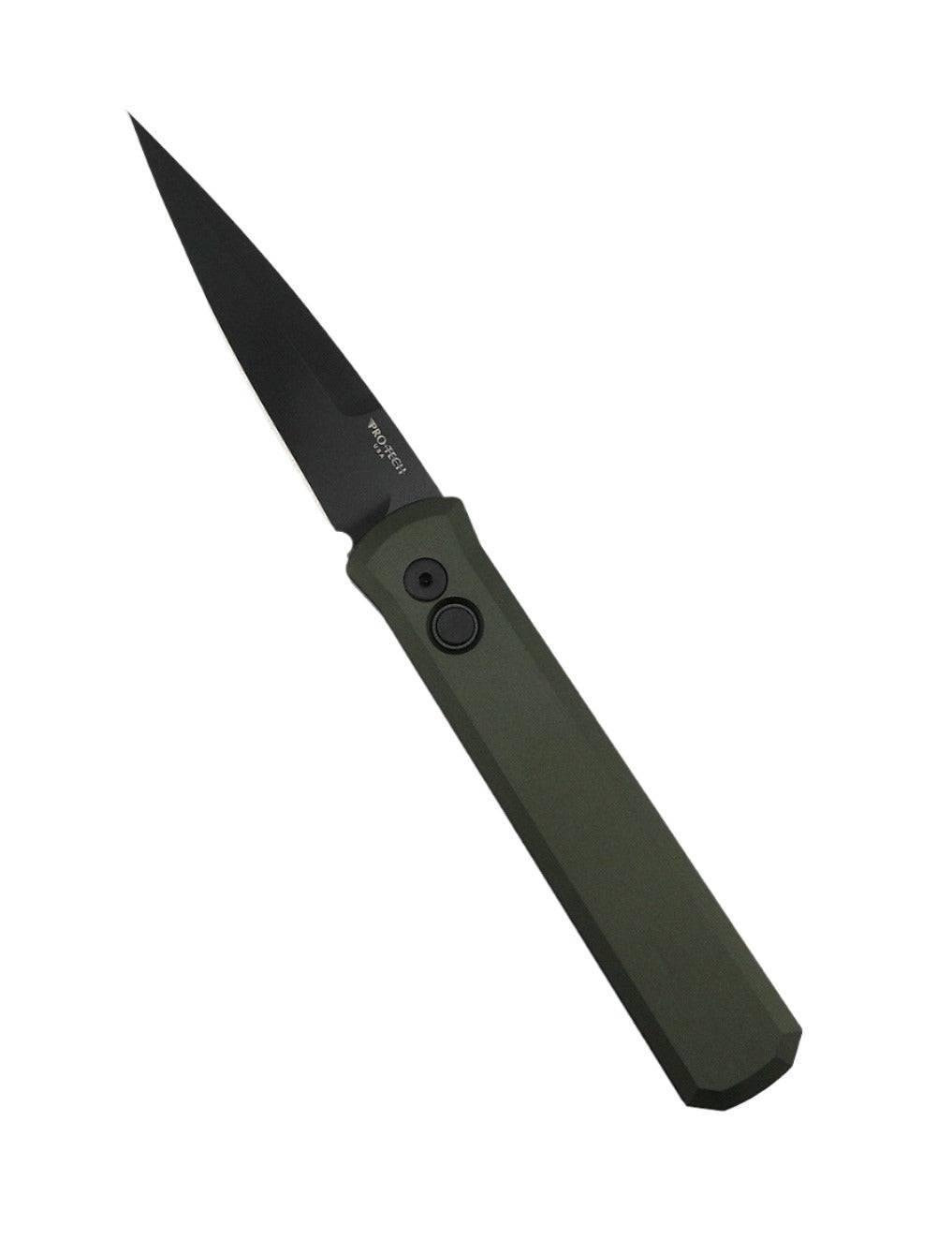 Pro-Tech 921-Green Godfather Auto Green Handle Black Blade Knife (4") - NORTH RIVER OUTDOORS