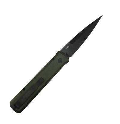 Pro-Tech 921-Green Godfather Auto Green Handle Black Blade Knife (4") - NORTH RIVER OUTDOORS