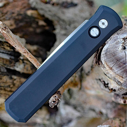 Pro-Tech 921-SATIN Godfather Auto Black Handle Knife (4") - NORTH RIVER OUTDOORS