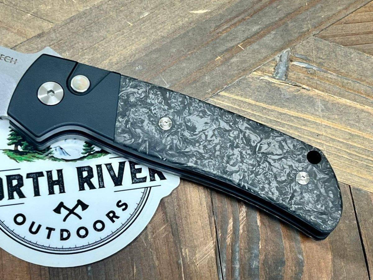 Pro-Tech Bob Terzuola ATCF Auto Folding Knife 3.5" Stonewashed MagnaCut Dark Matter FatCarbon Inlays - NORTH RIVER OUTDOORS