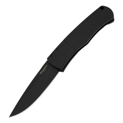 Pro-Tech BR-1.7 Magic Black Handle Textured Black Bolster DLC Plain Edge Blade (USA) - NORTH RIVER OUTDOORS