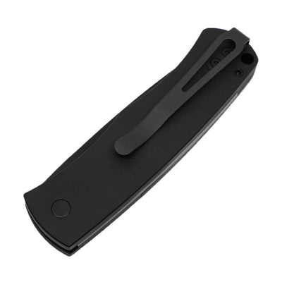 Pro-Tech BR-1.7 Magic Black Handle Textured Black Bolster DLC Plain Edge Blade (USA) - NORTH RIVER OUTDOORS
