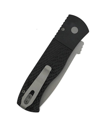 Pro-Tech E7T05 Emerson CQC7 Auto Folding Knife 3.25" 154CM Tanto Plain Blade Black Jigged Handles - NORTH RIVER OUTDOORS