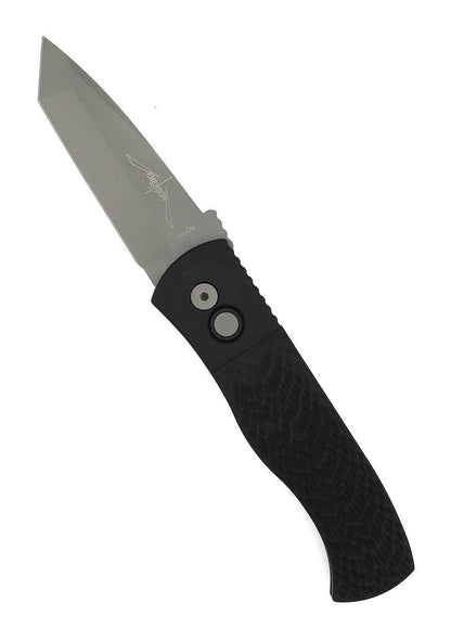 Pro-Tech E7T05 Emerson CQC7 Auto Folding Knife 3.25" 154CM Tanto Plain Blade Black Jigged Handles - NORTH RIVER OUTDOORS