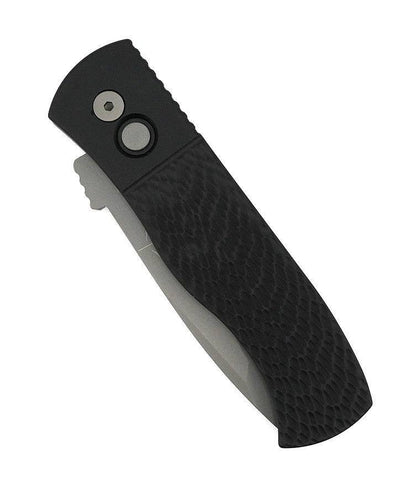 Pro-Tech E7T05 Emerson CQC7 Auto Folding Knife 3.25" 154CM Tanto Plain Blade Black Jigged Handles - NORTH RIVER OUTDOORS