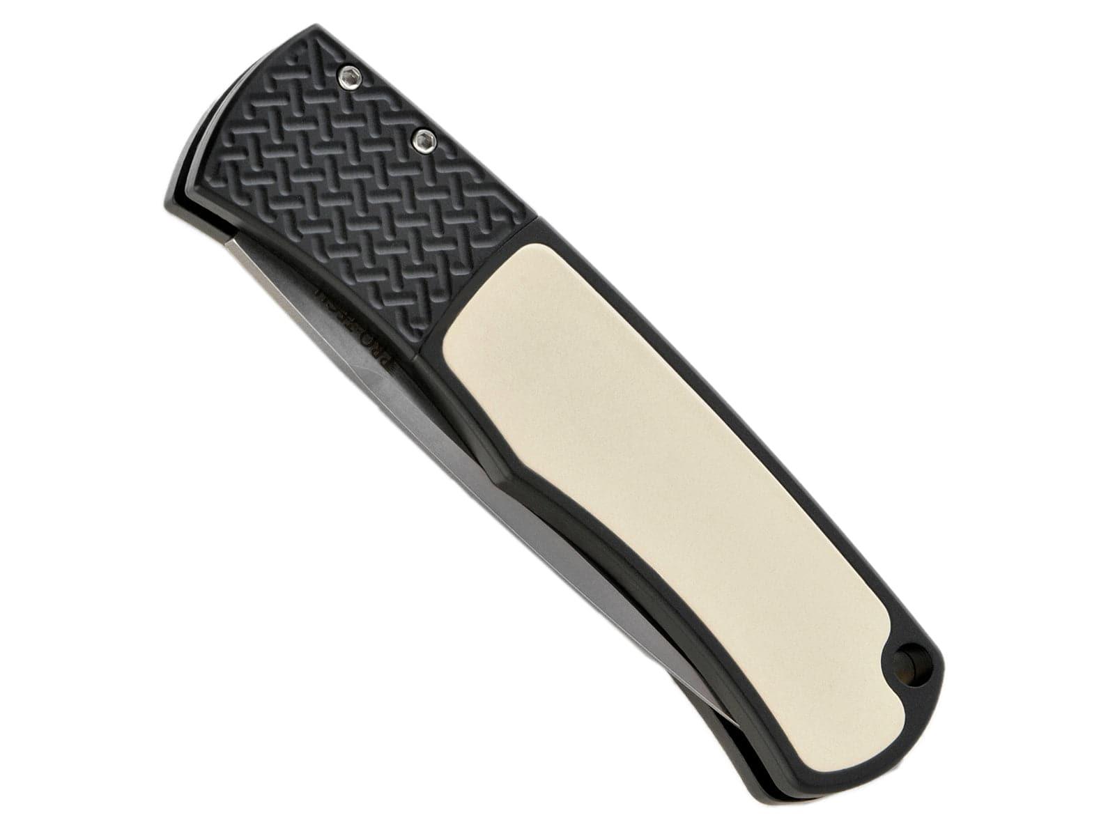 Pro-Tech Magic "Whiskers" BR-1.51 Auto Stonewash Black Micarta Inlay Tuxedo (USA) - NORTH RIVER OUTDOORS