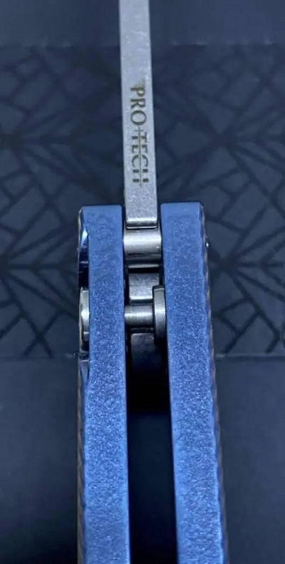 Pro-Tech Malibu 5241 Blue Titanium Custom Reverse Tanto Flipper - NORTH RIVER OUTDOORS