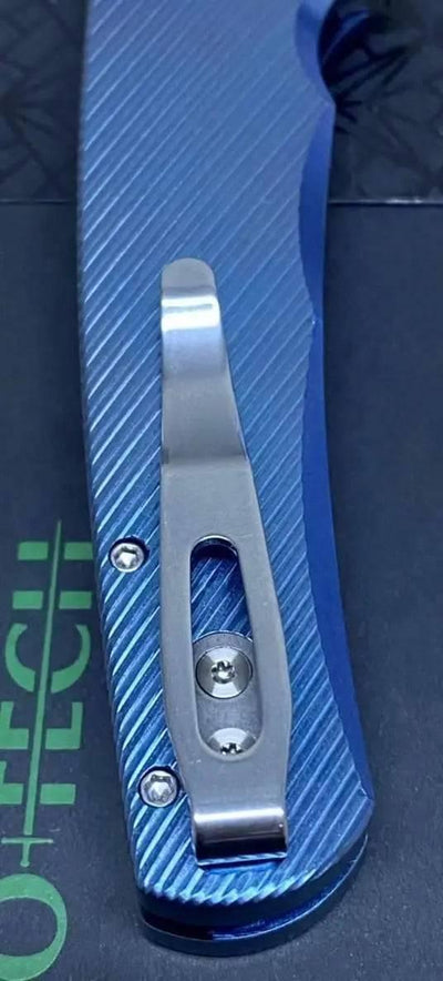 Pro-Tech Malibu 5241 Blue Titanium Custom Reverse Tanto Flipper - NORTH RIVER OUTDOORS