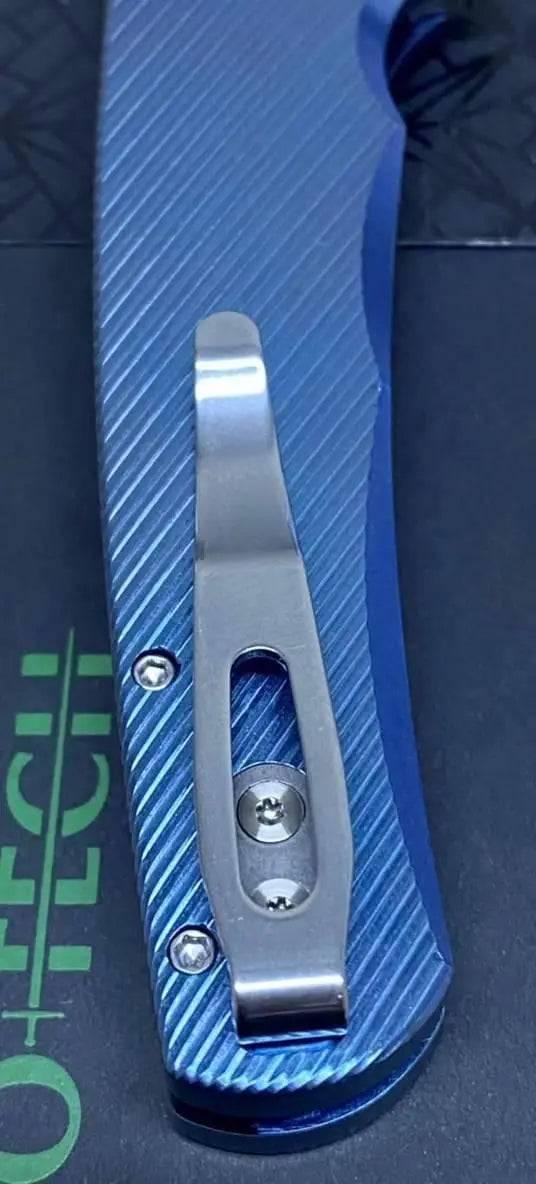 Pro-Tech Malibu 5241 Blue Titanium Custom Reverse Tanto Flipper - NORTH RIVER OUTDOORS