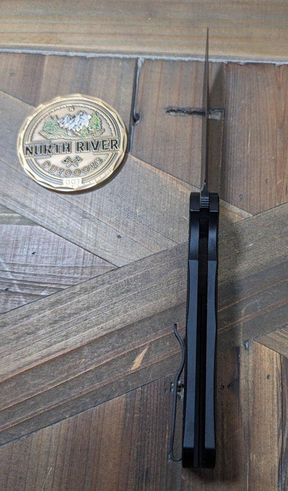 Pro-Tech Malibu All Black MagnaCut Wharncliffe Dragon Scale Flipper Knife (3.3" DLC) - NORTH RIVER OUTDOORS