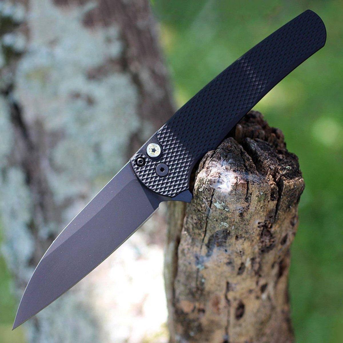 Pro-Tech Malibu Blade Show 2023 MagnaCut Blade Black Textured Handle Mosaic Pin (5306) - NORTH RIVER OUTDOORS